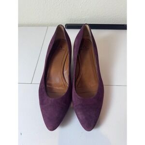 Aquatalia Suede Block Heel Pumps Womens‎ 7 Purple Minimalist